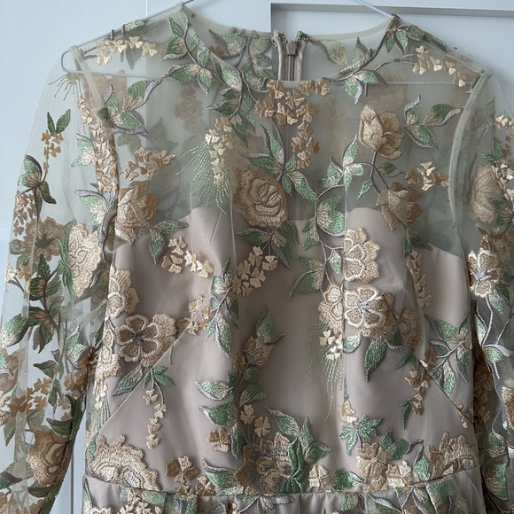 Monique Lhuillier Embroidered Floral Dress size 6 - Picture 2 of 12